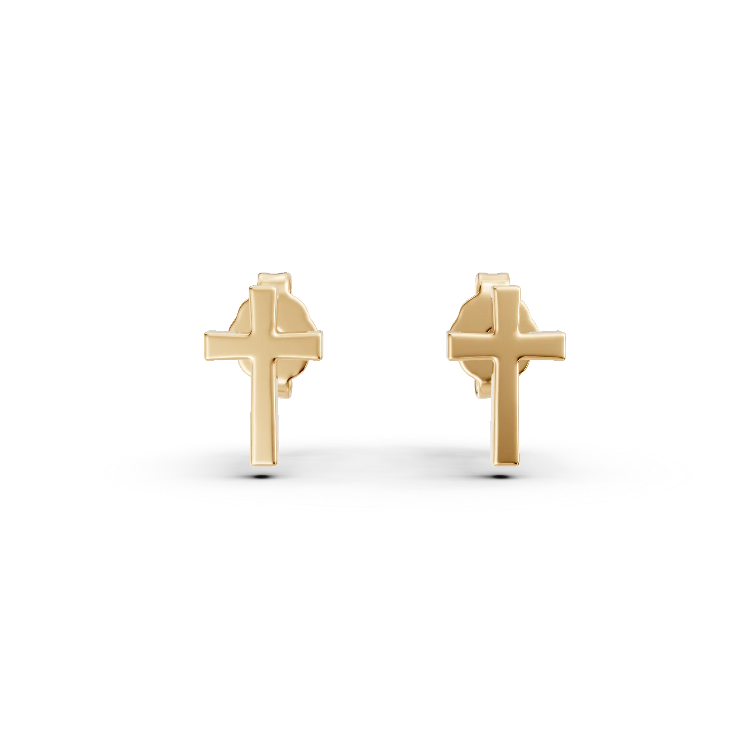 Cercei cu cruciulite din aur galben de 14K