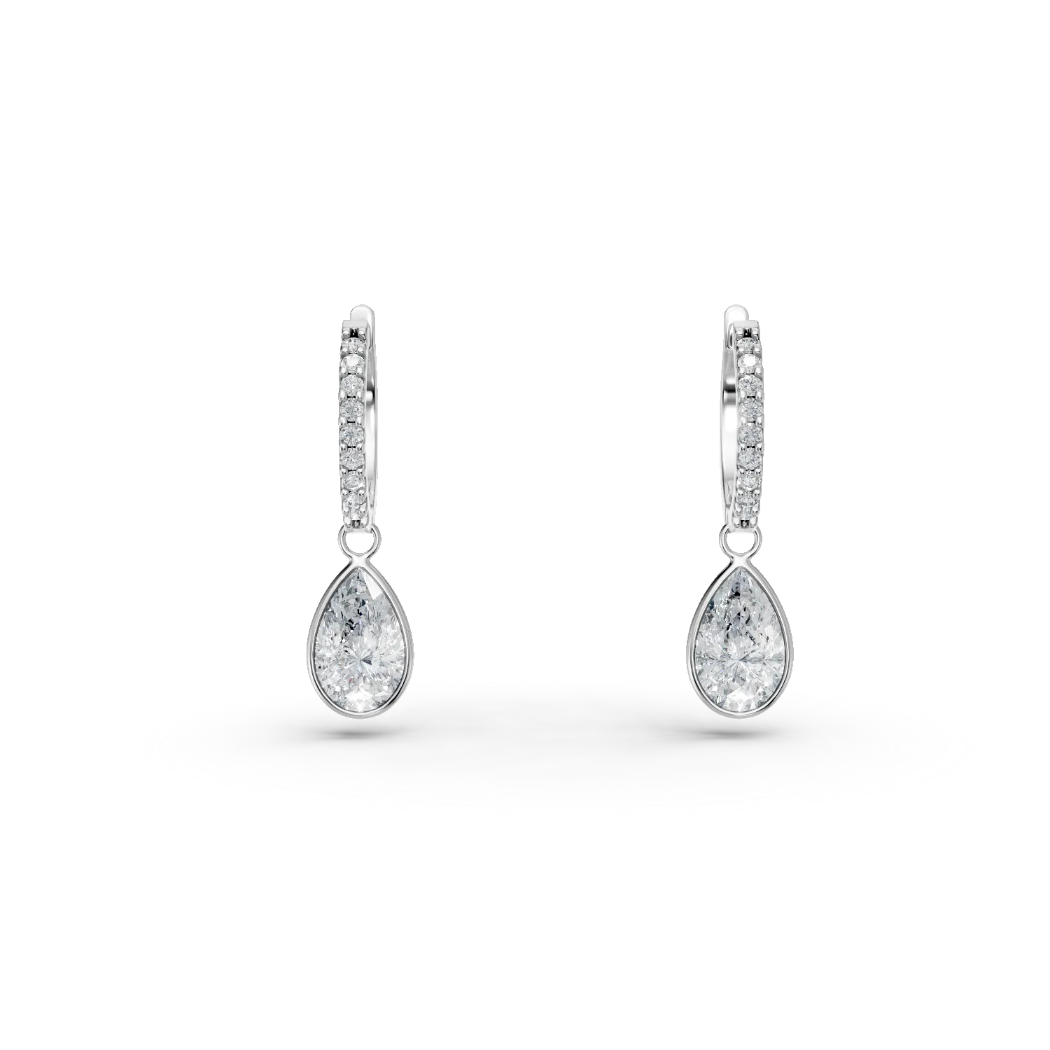 14K white gold earrings-1291