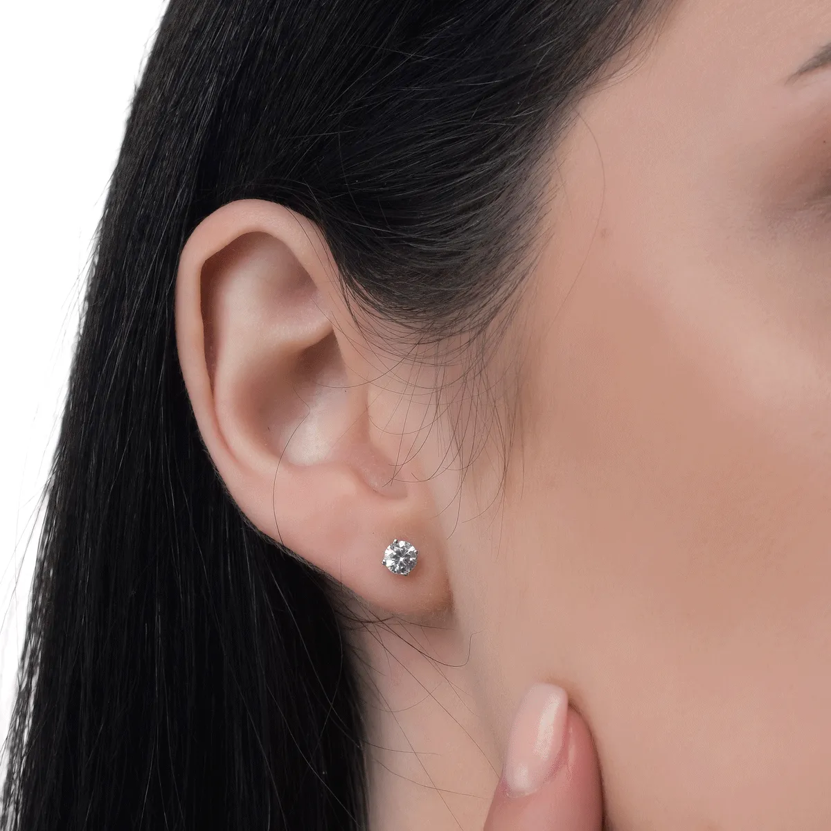 14K white gold earrings