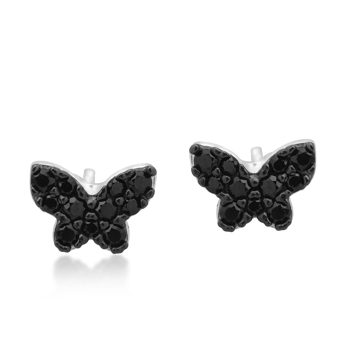 14K white gold butterfly earrings