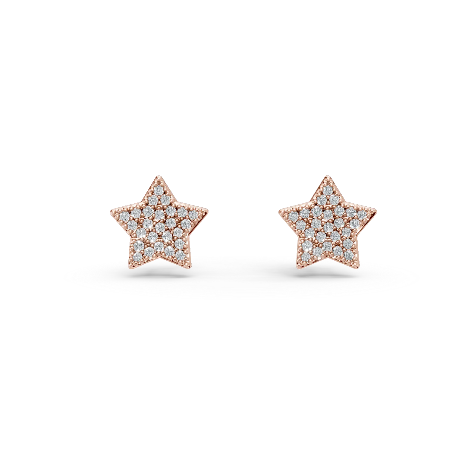 14K rose gold star earrings