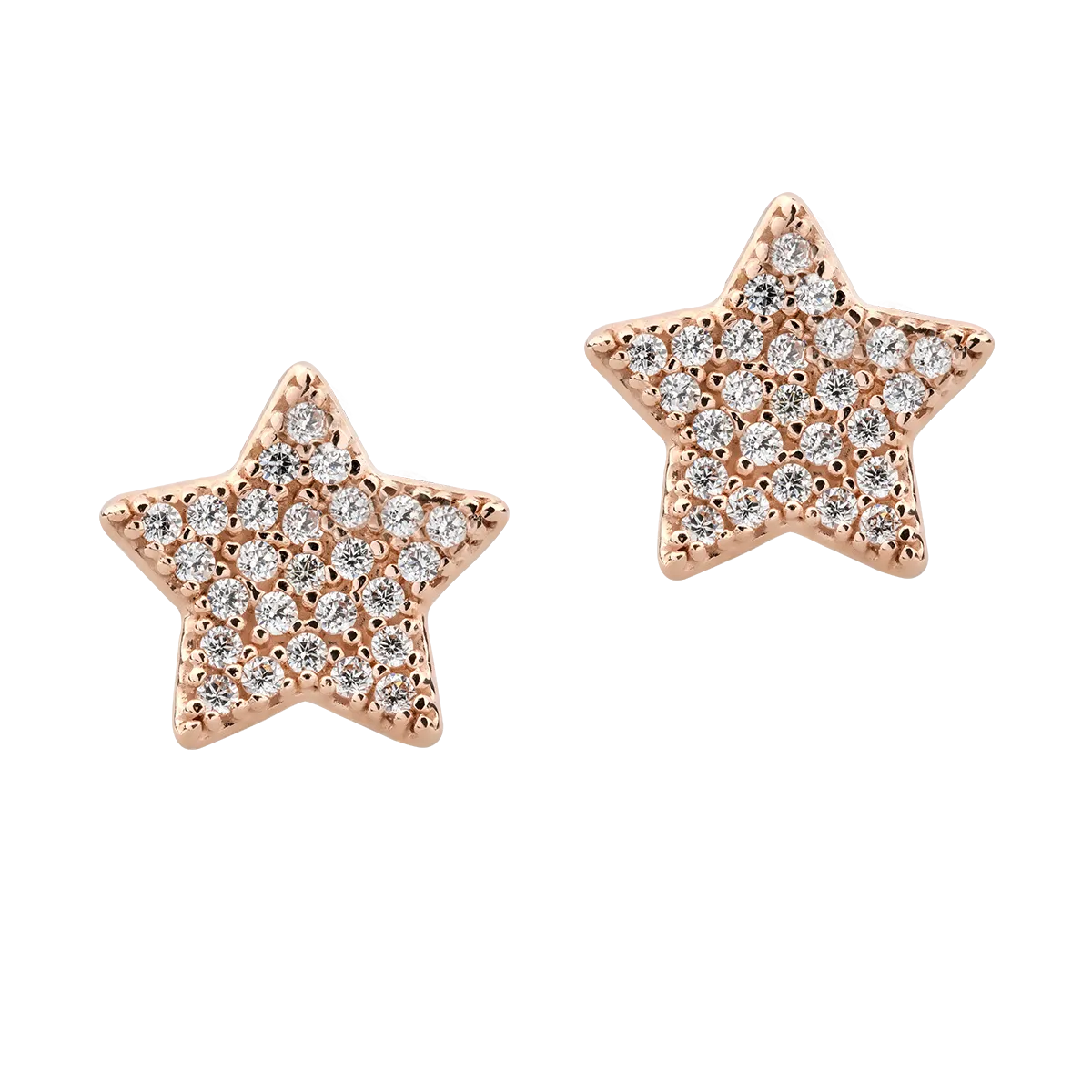 14K rose gold star earrings