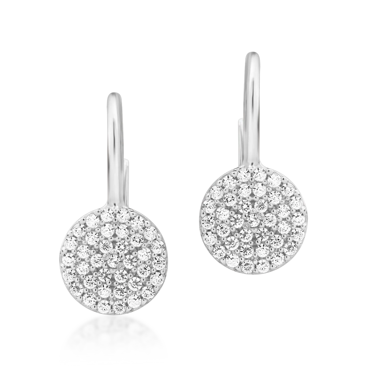 Cercei din aur alb de 14K-1368