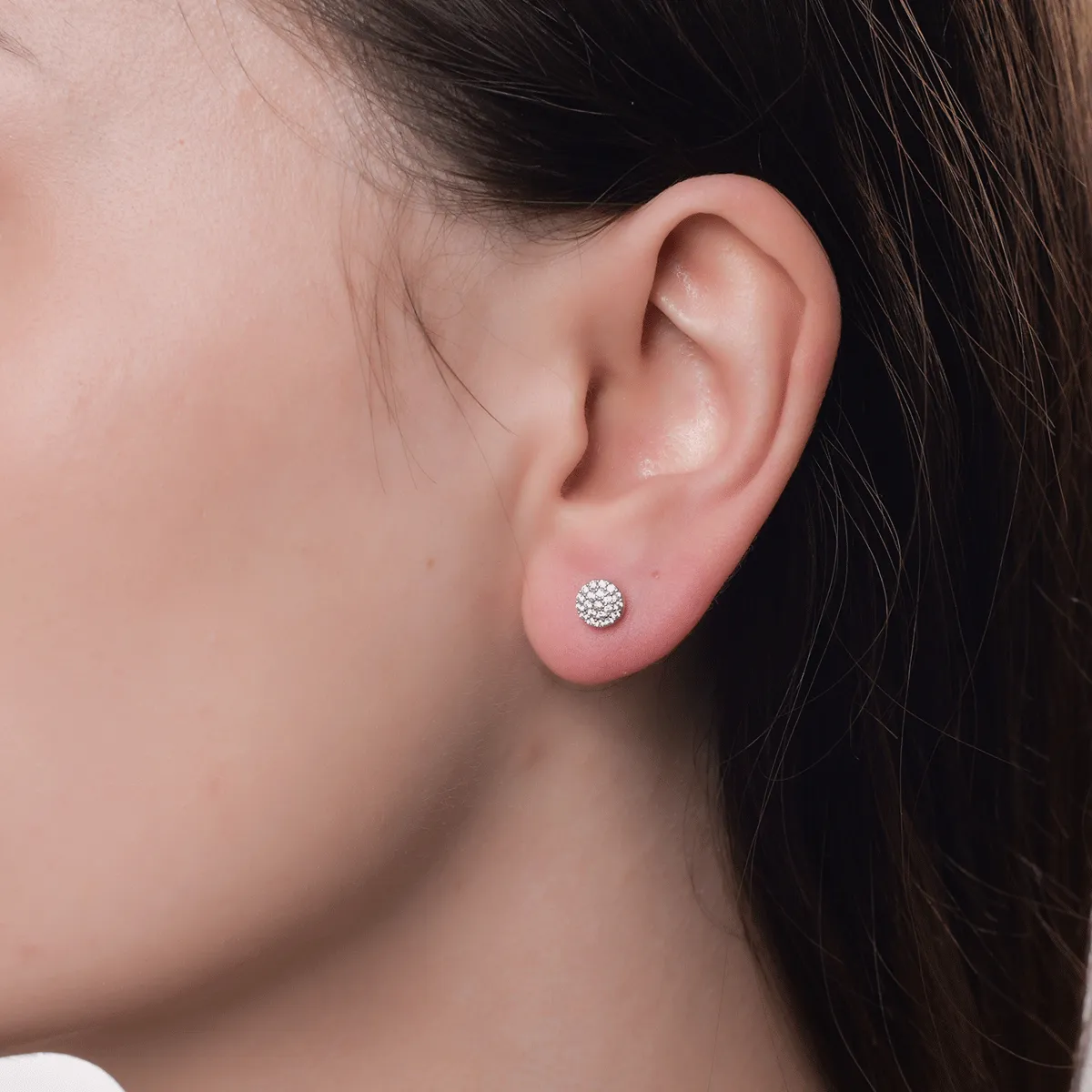 Kolczyki z 14K białego złota