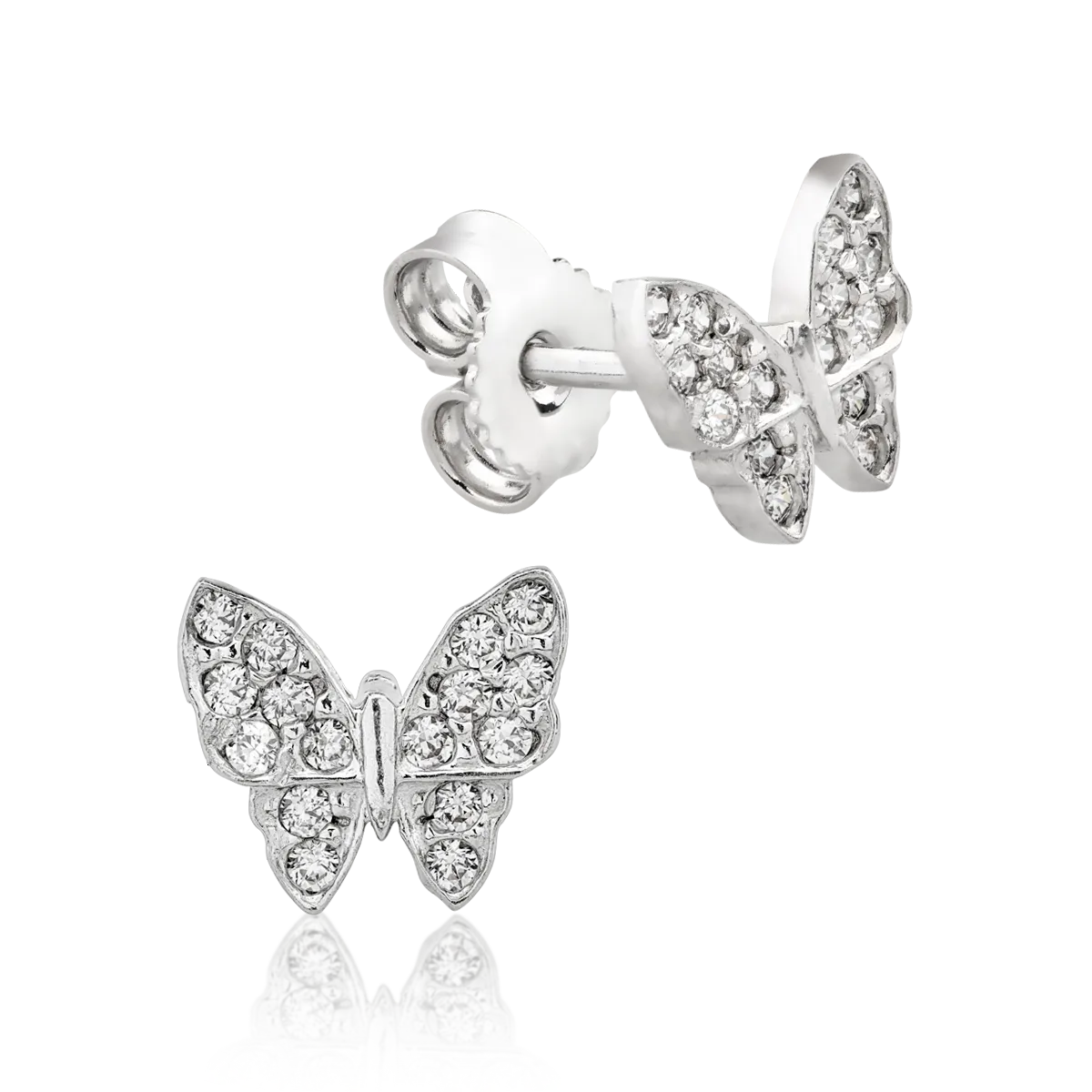 14K fehérarany pillangós fülbevaló