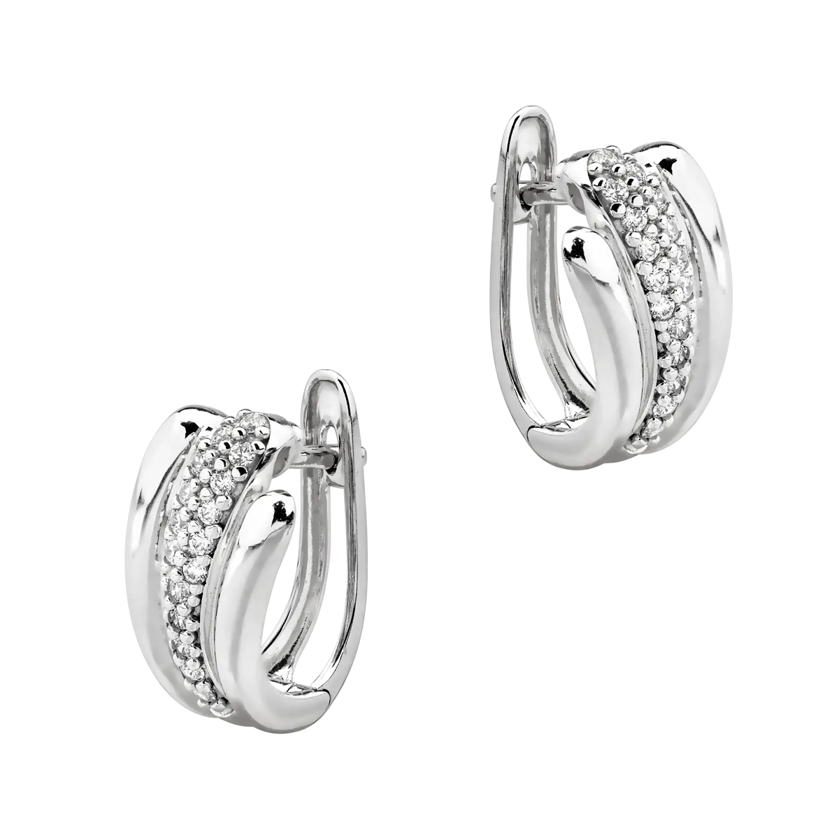 14K white gold earrings