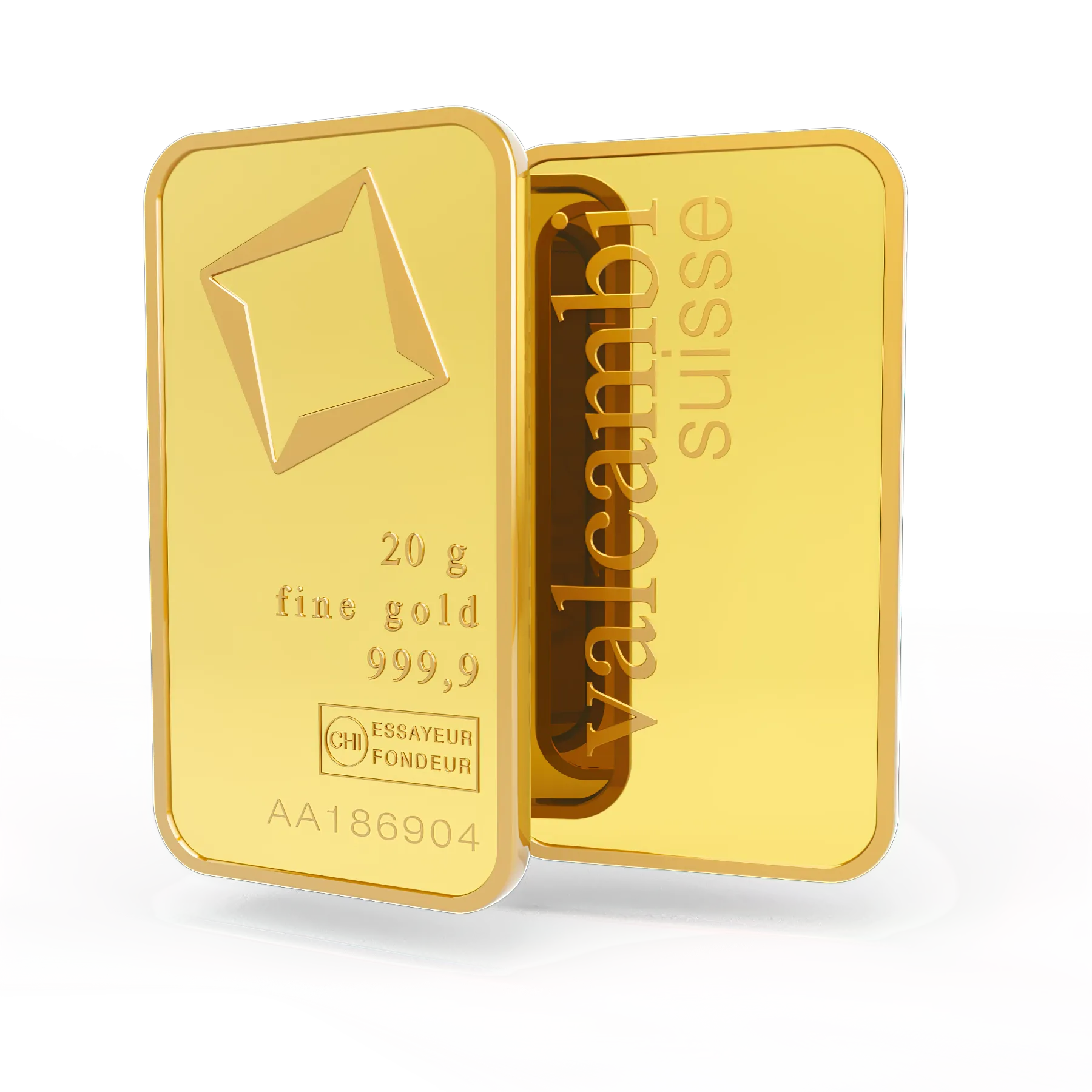 Lingou aur 20g, Elvetia, Fine Gold, 999,9