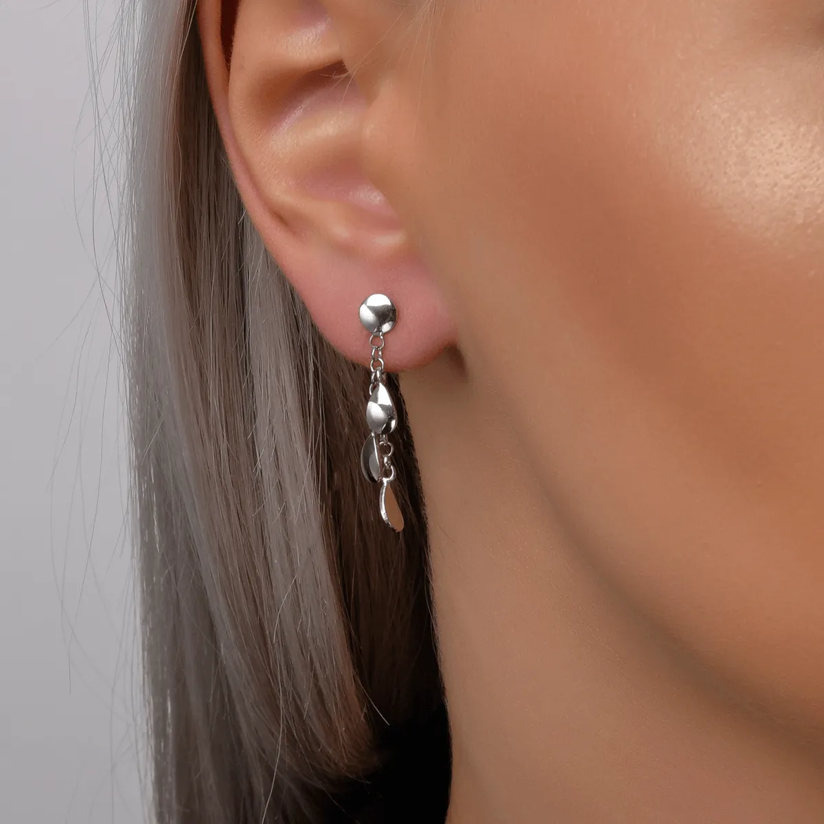 14K white gold earrings