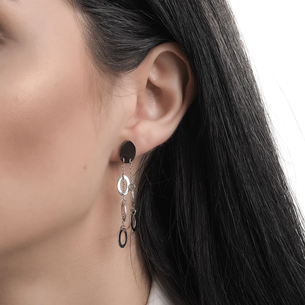 14K white gold earrings