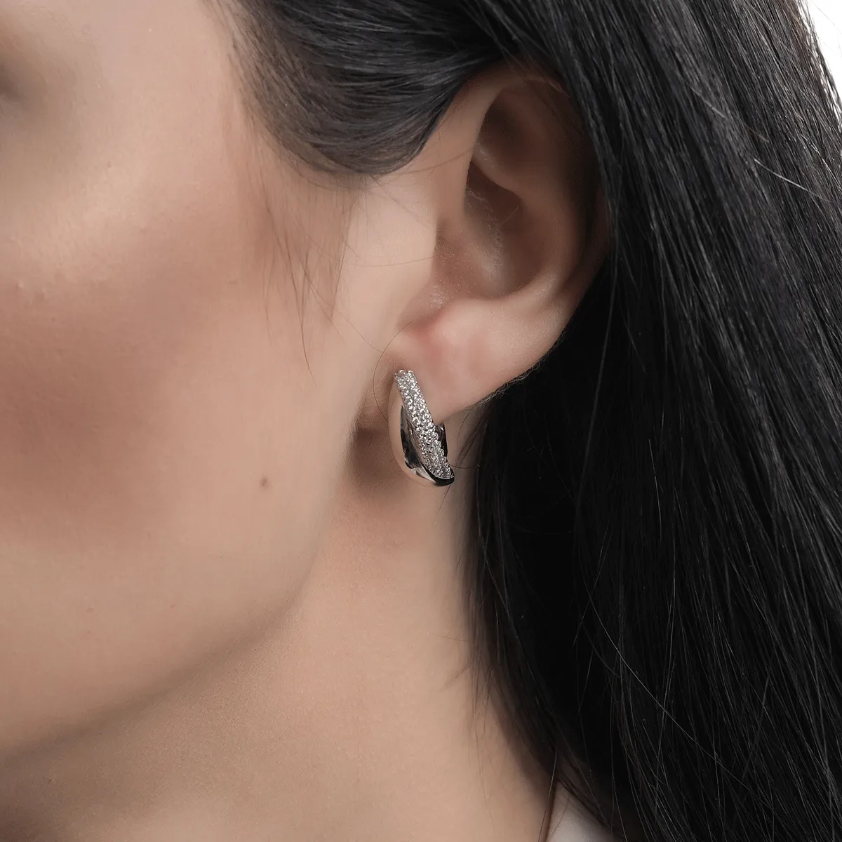 14K white gold earrings