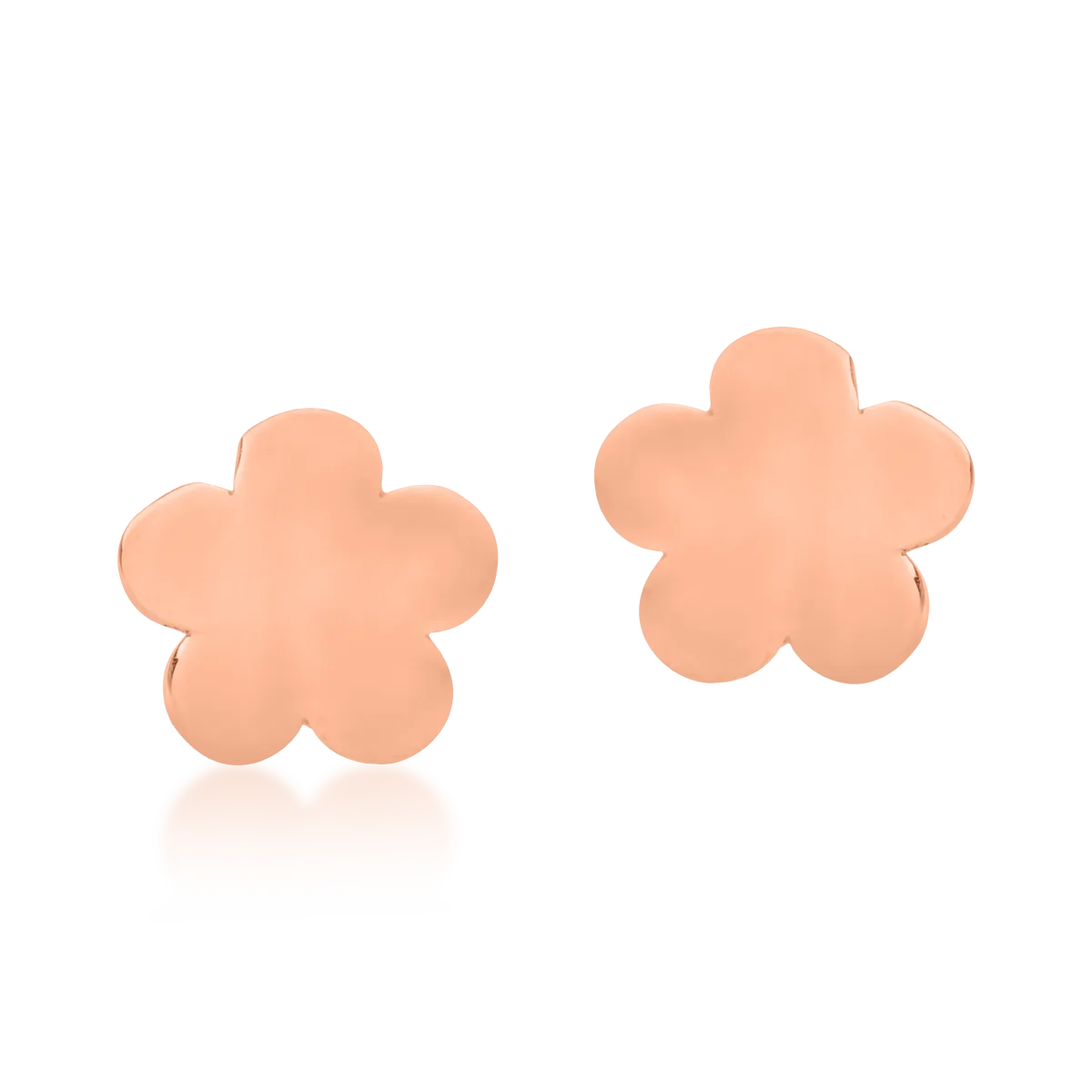 Cercei floare din aur roz de 14K