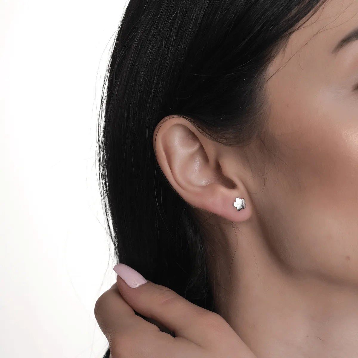 Обеци от бяло злато 14К