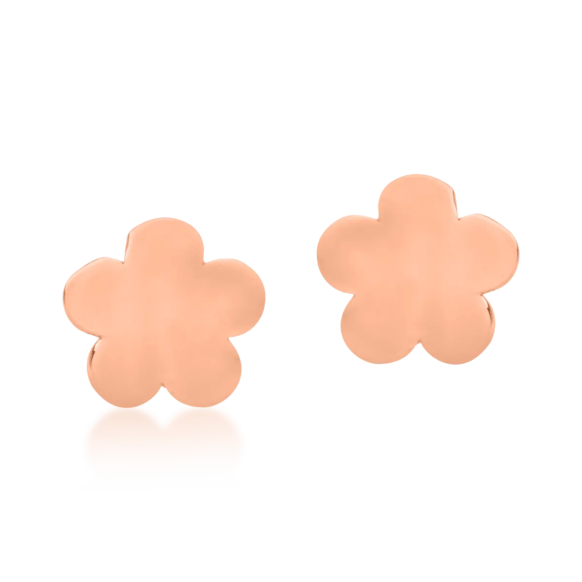 Cercei floare din aur roz de 14K