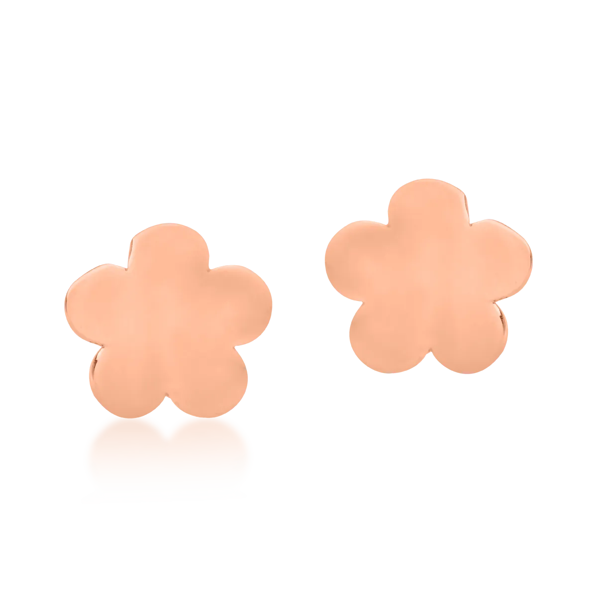 14K rose gold flower earrings