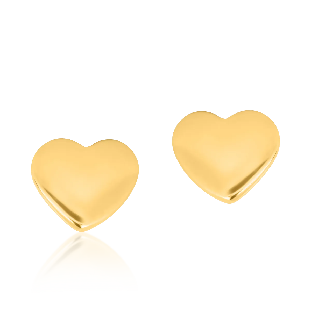 Fülbevaló szívecskékkel 14K-os sárga aranyból