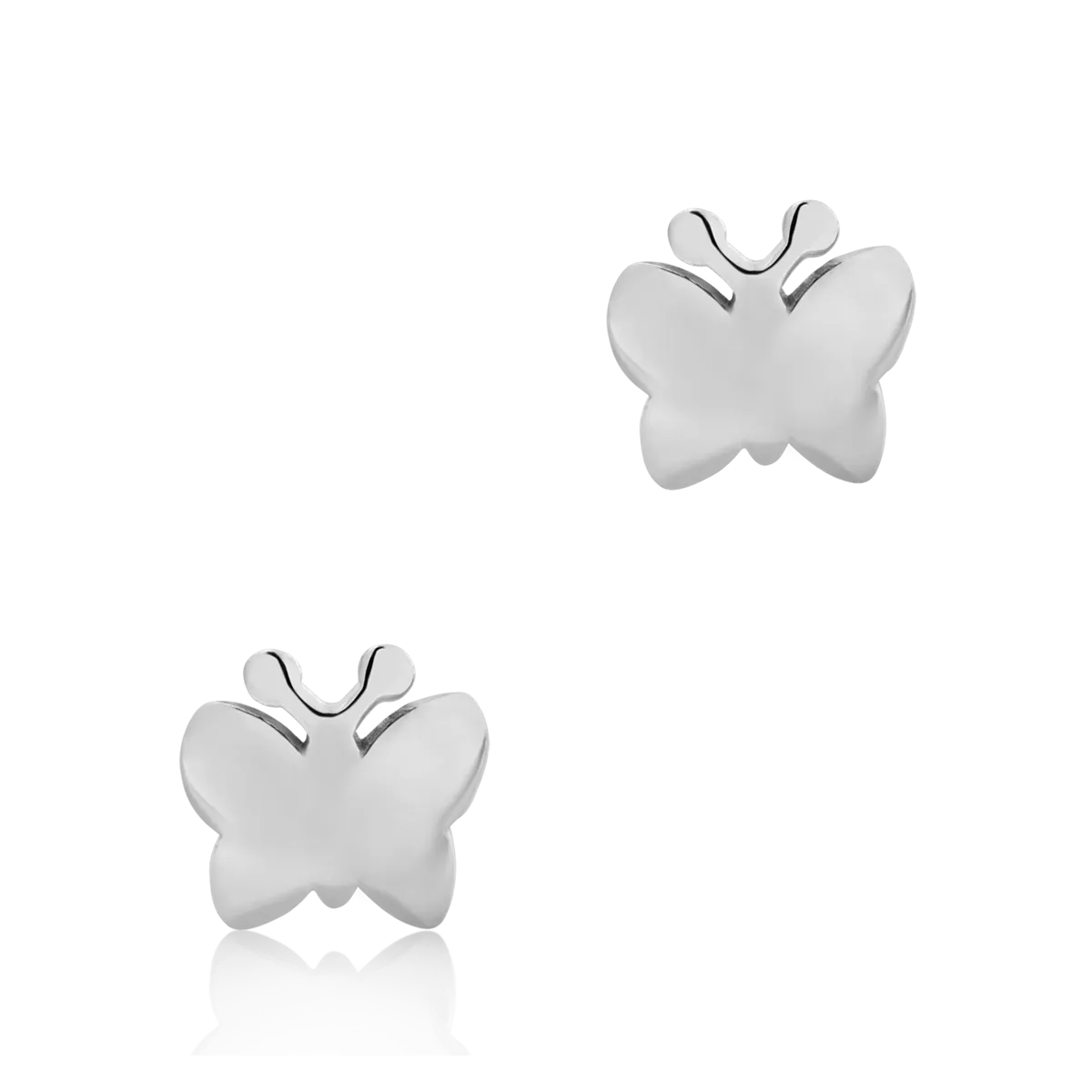 14K white gold children earrings with butterfly