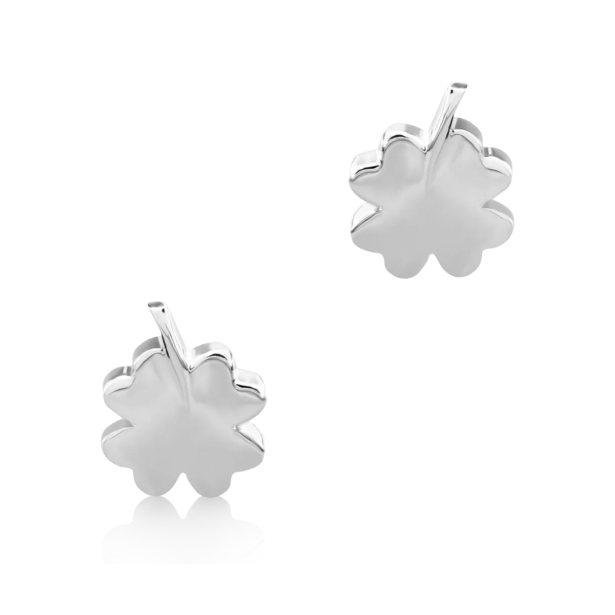 Kolczyki koniczyny z białego 14K złota