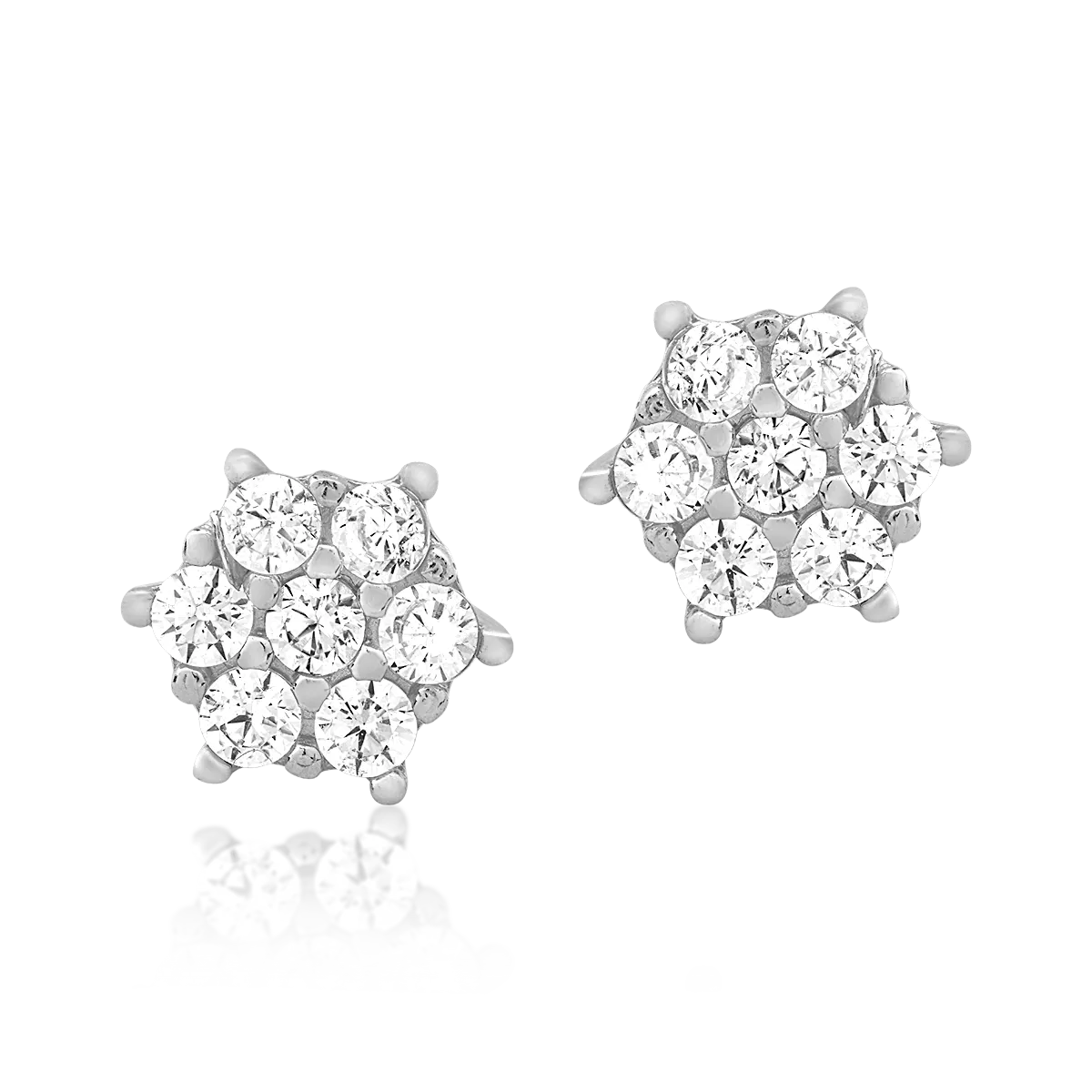 Cercei din aur alb de 14K
