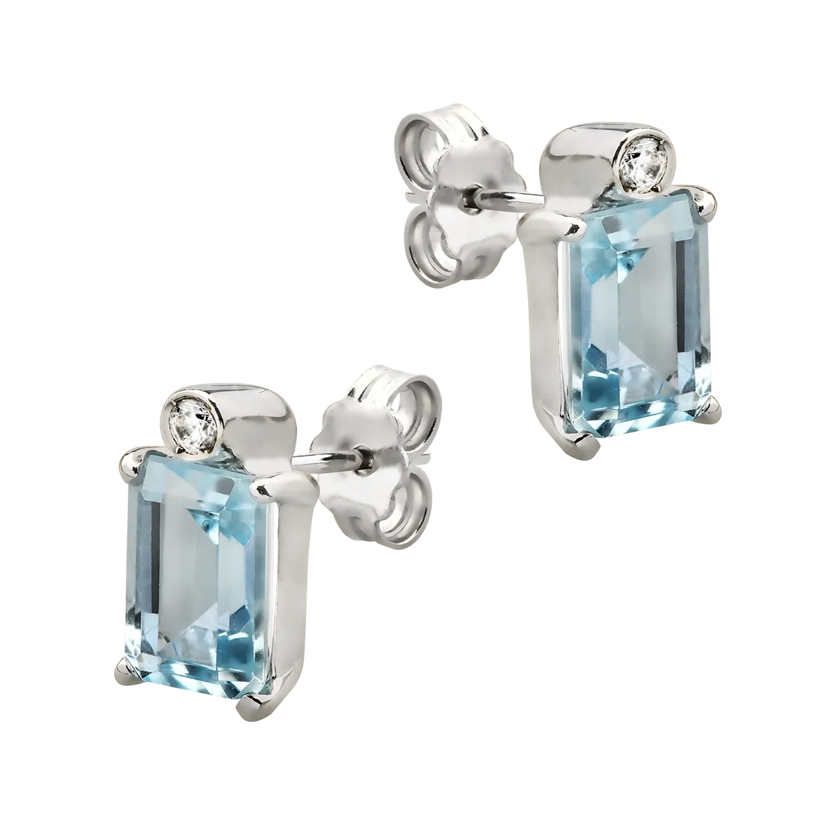 14K white gold earrings