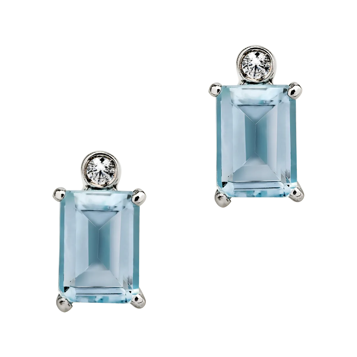 14K white gold earrings-1505