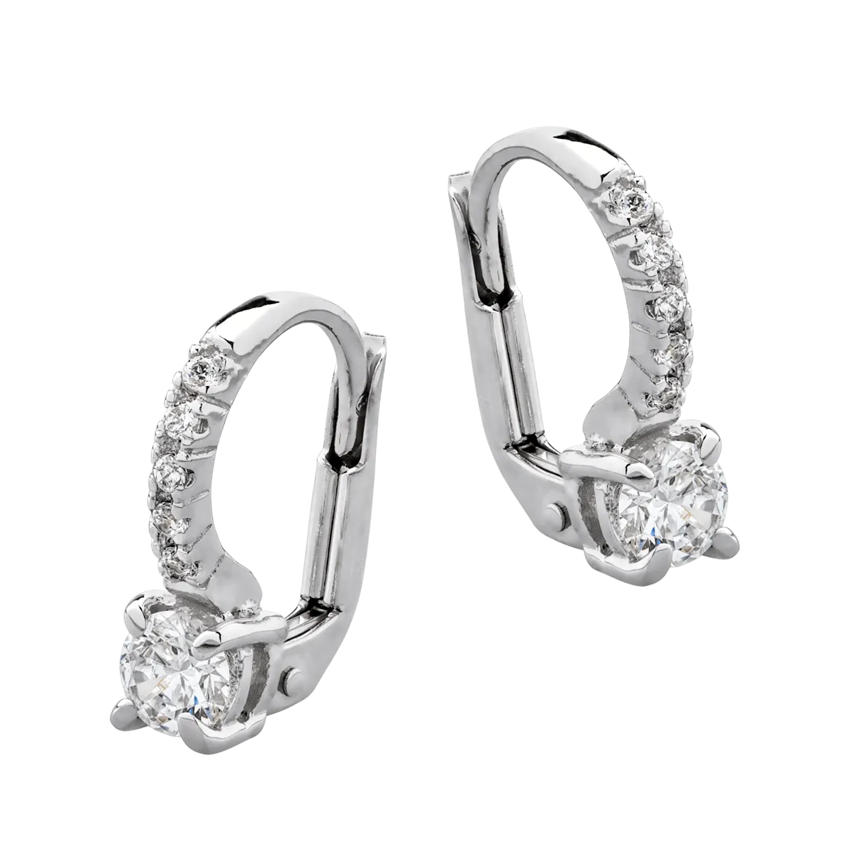 14K white gold earrings