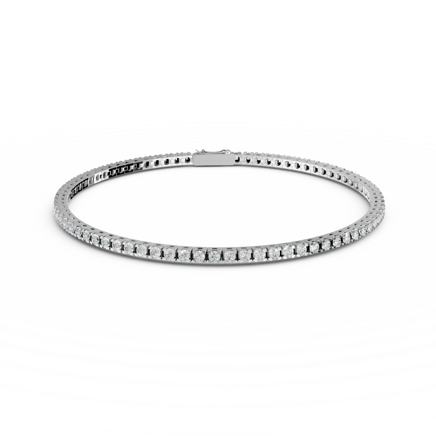 Bratara tennis din aur alb de 14K-150
