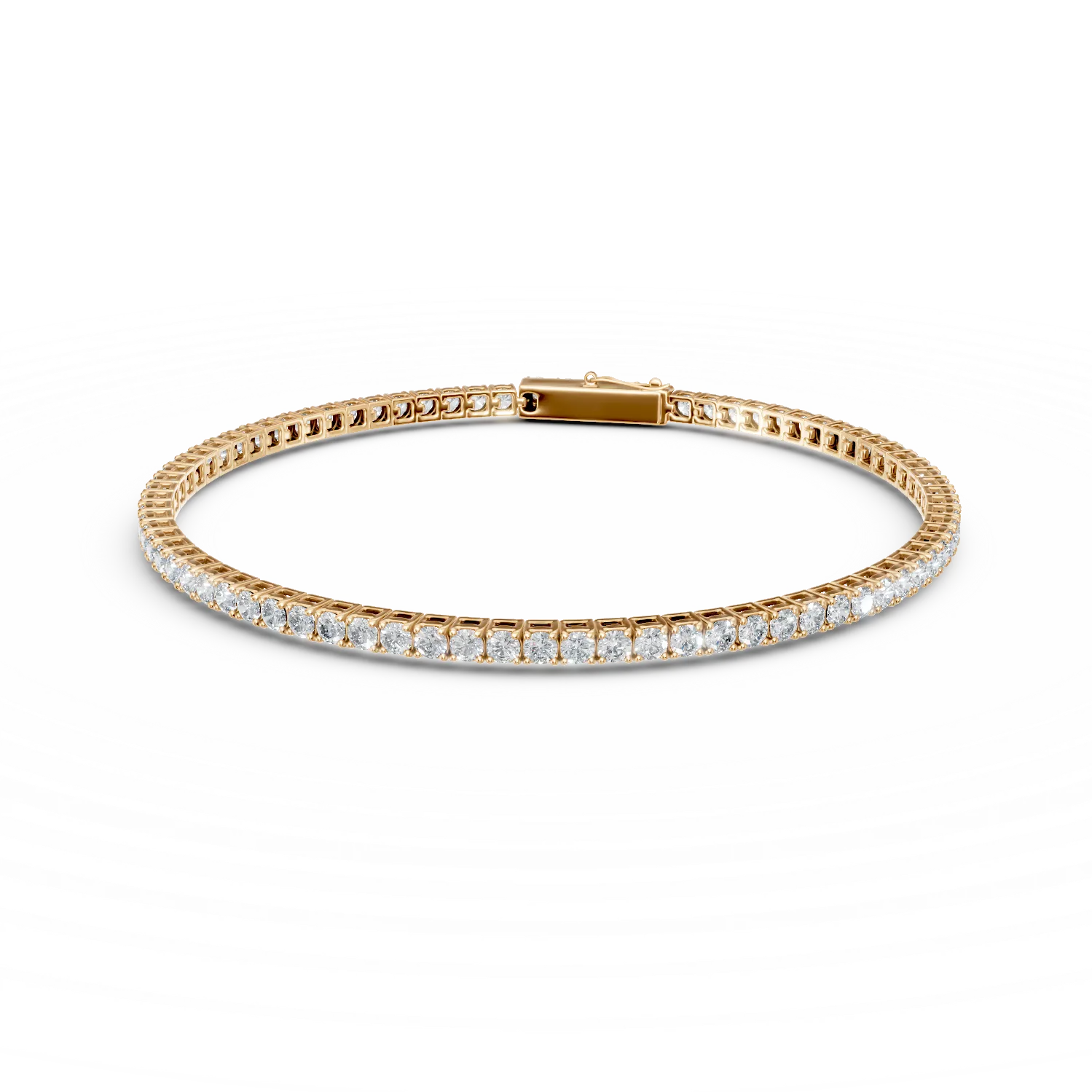 Bratara tennis din aur galben cu zirconii