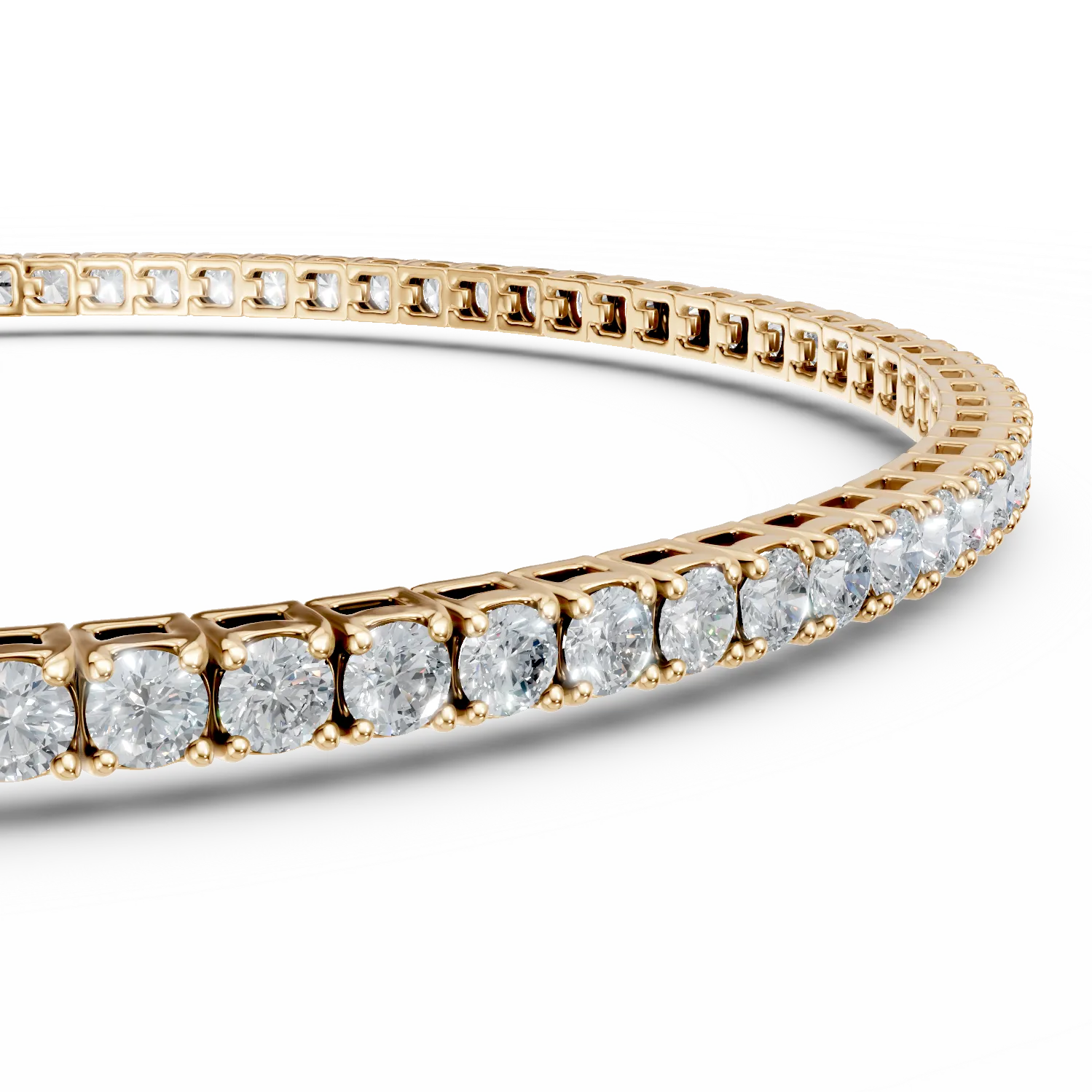 Bratara tennis din aur galben cu zirconii