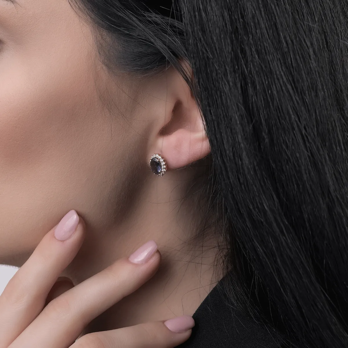 14K white gold earrings