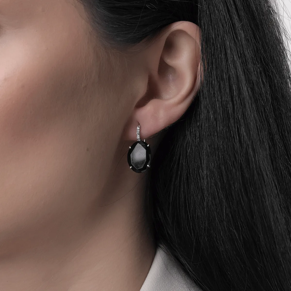 Kolczyki z białego 14K złota