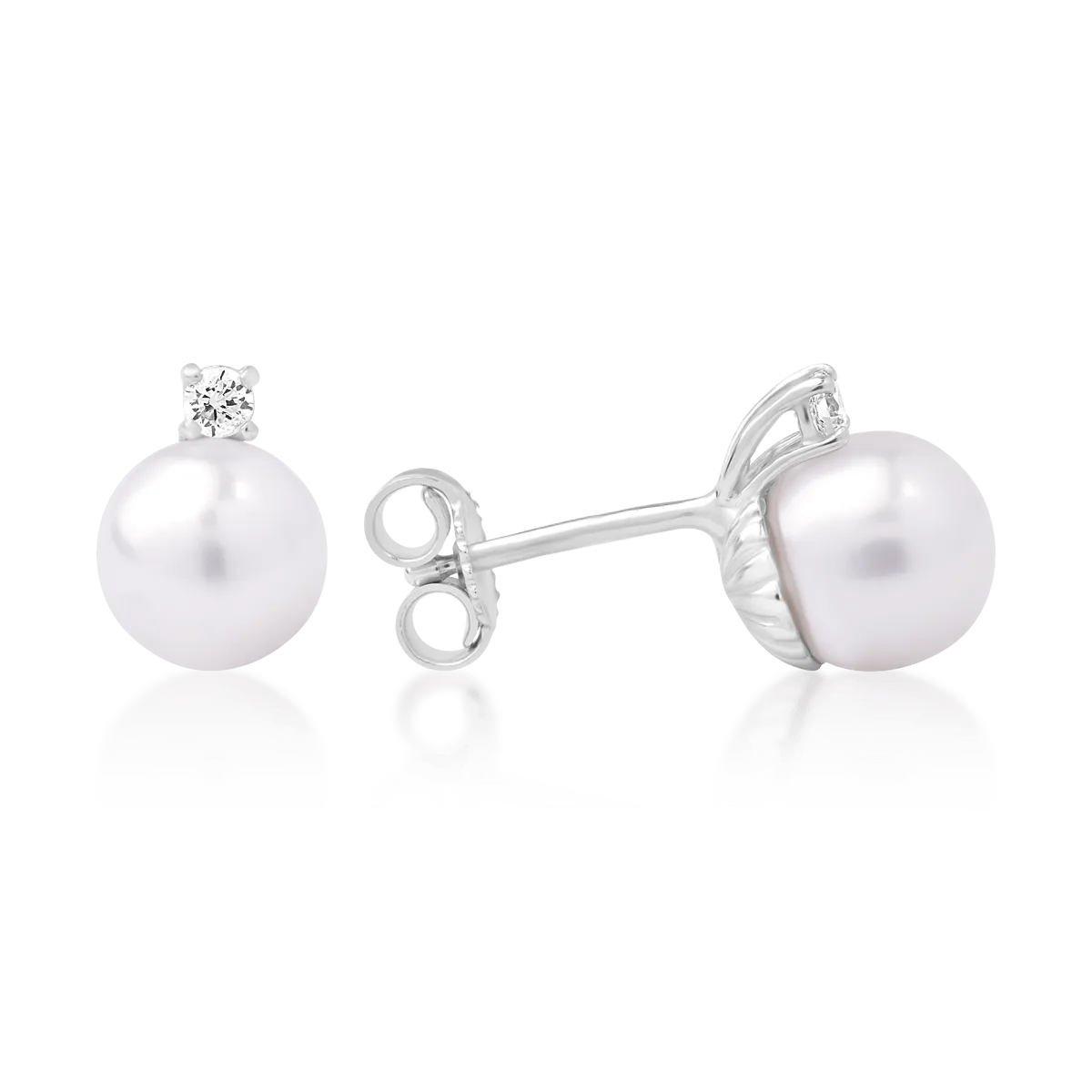 14K white gold earrings