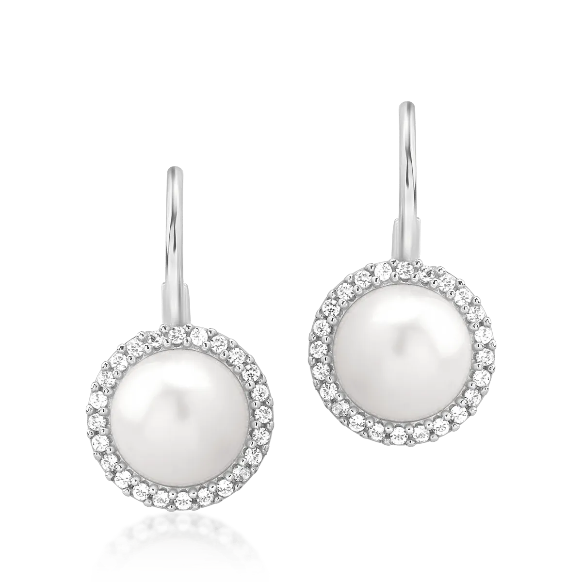 14K white gold earrings-1555