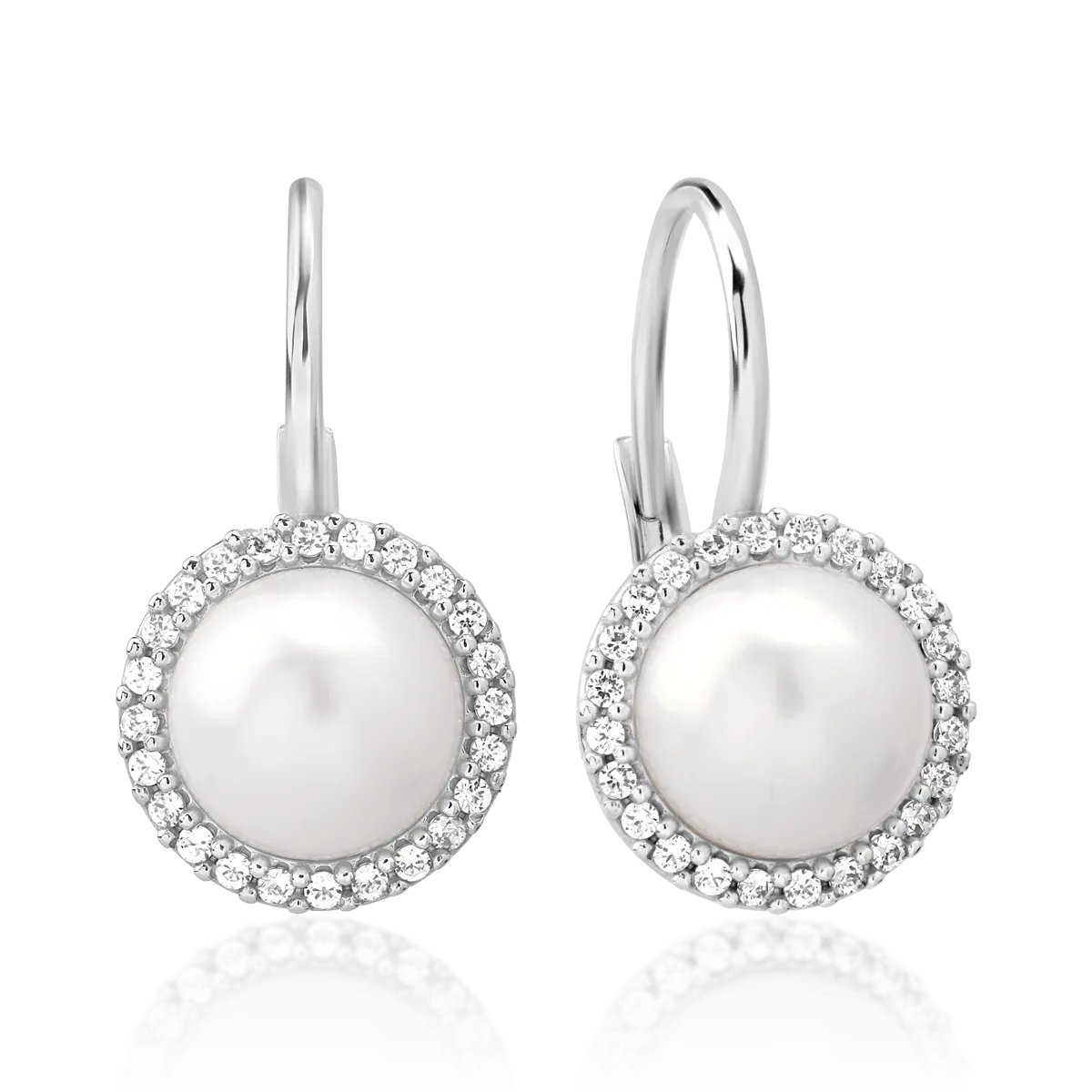 14K white gold earrings