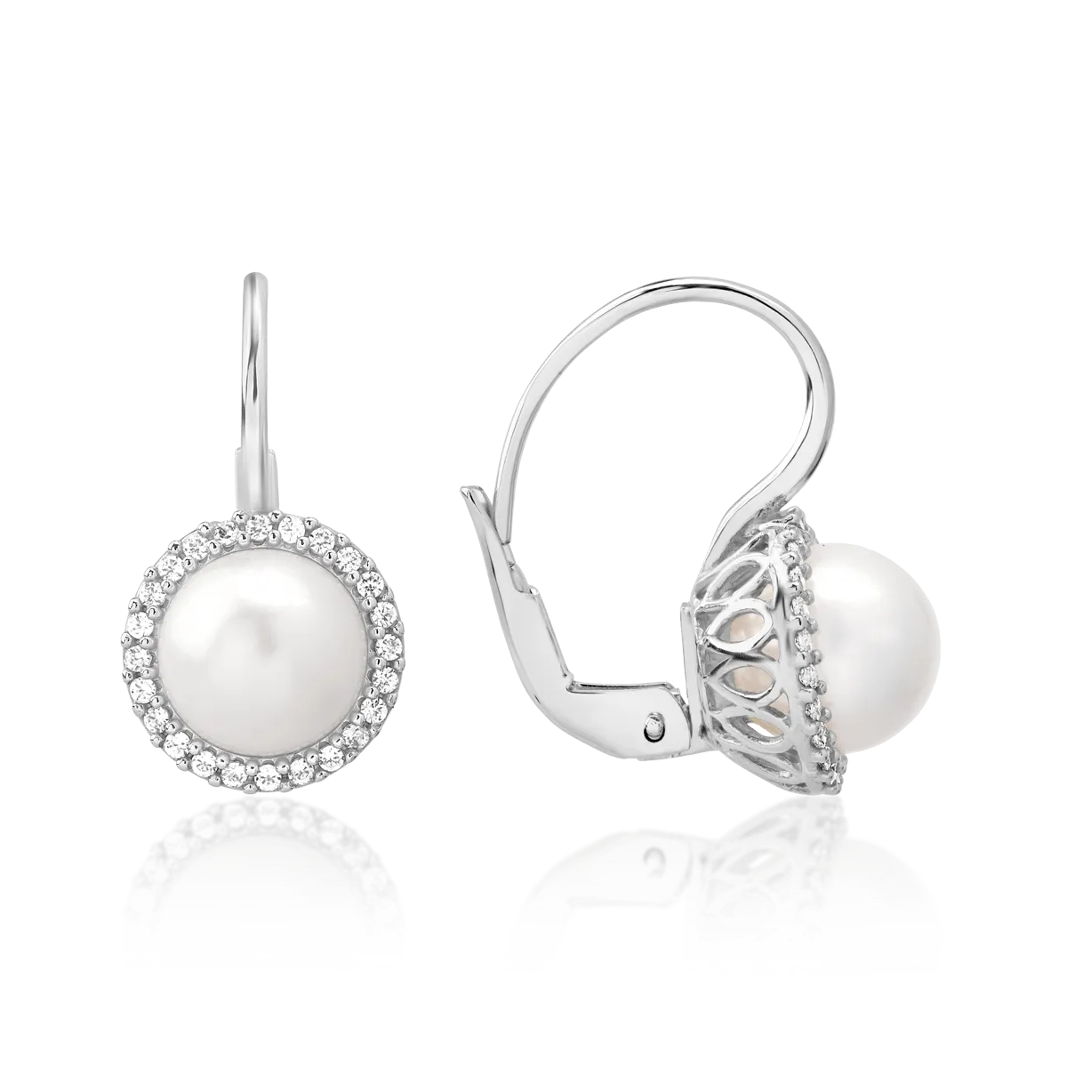 14K white gold earrings