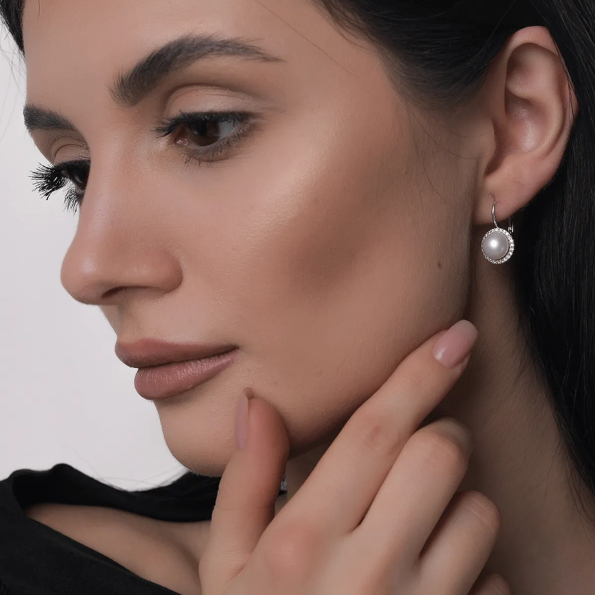 14K white gold earrings