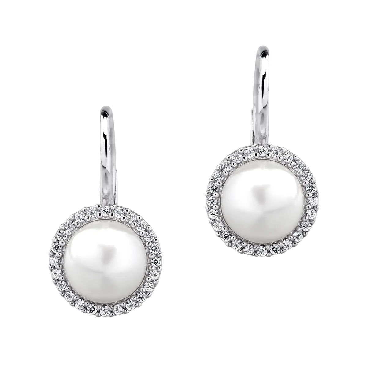 14K white gold earrings