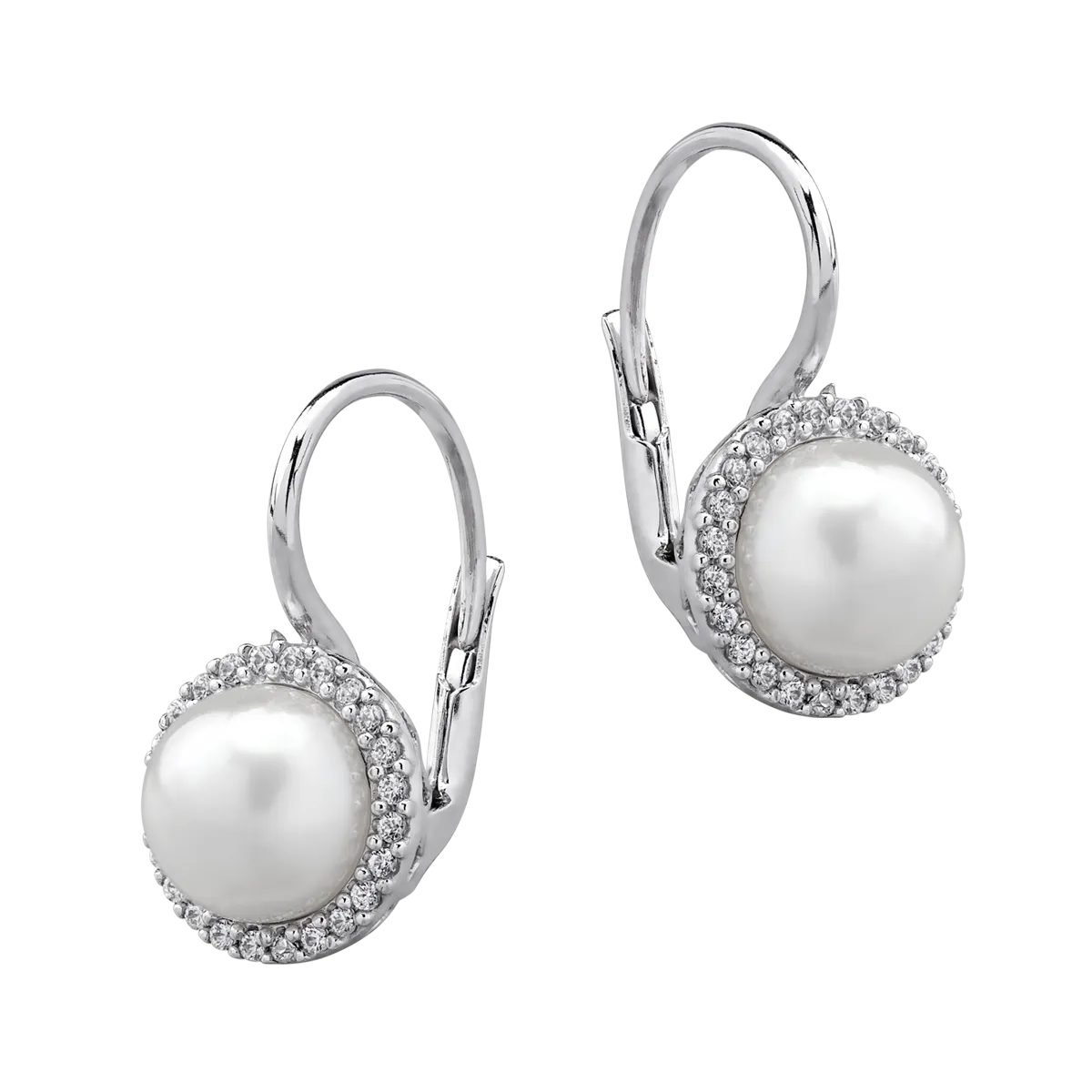 14K white gold earrings