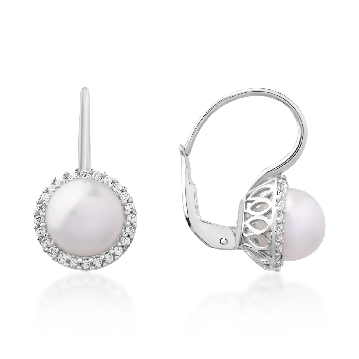 14K white gold earrings