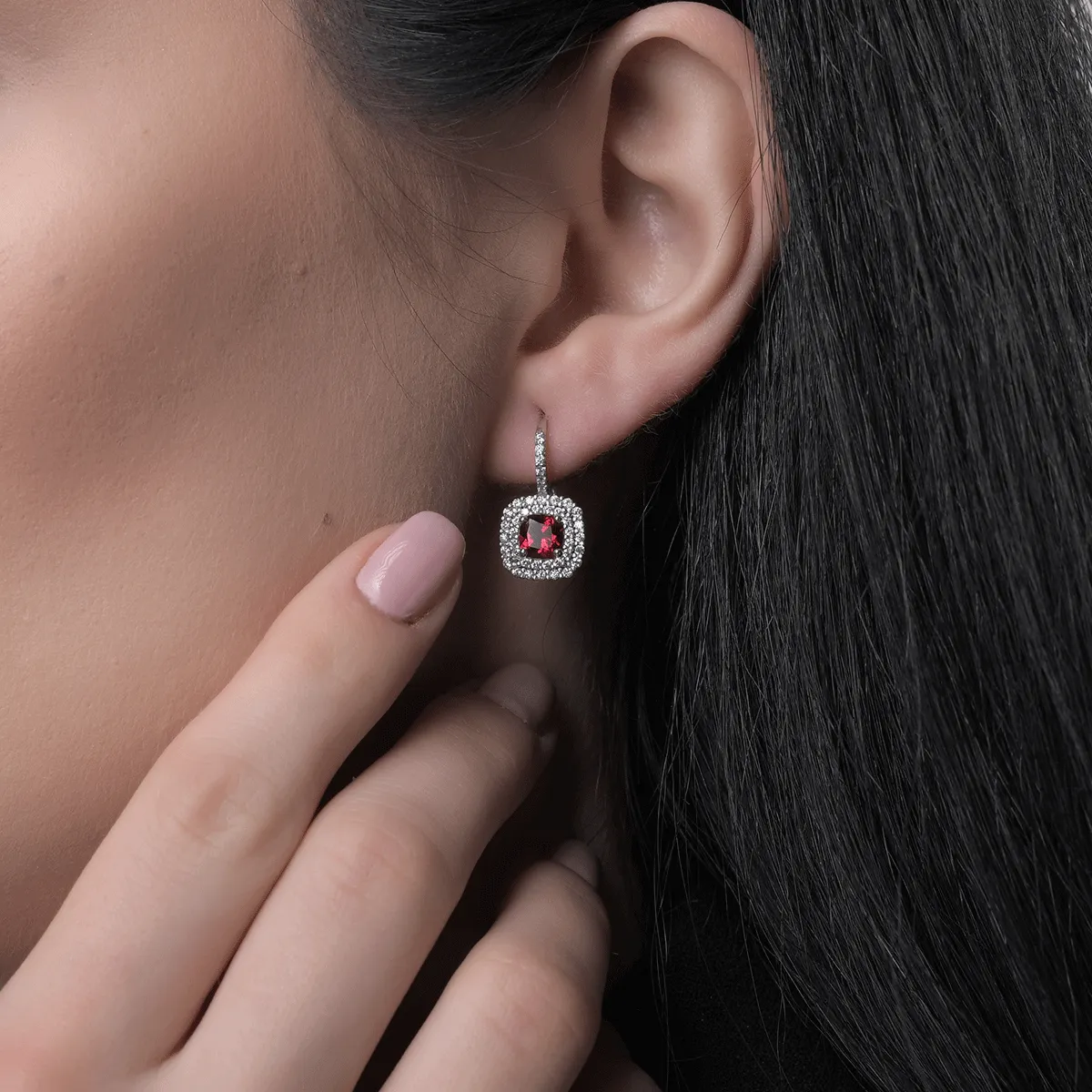 14K white gold earrings