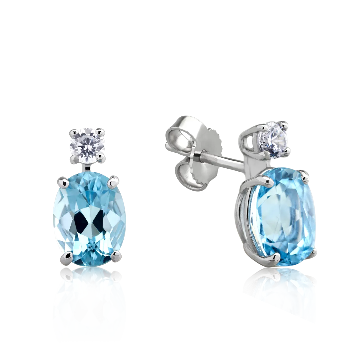 14K white gold earrings