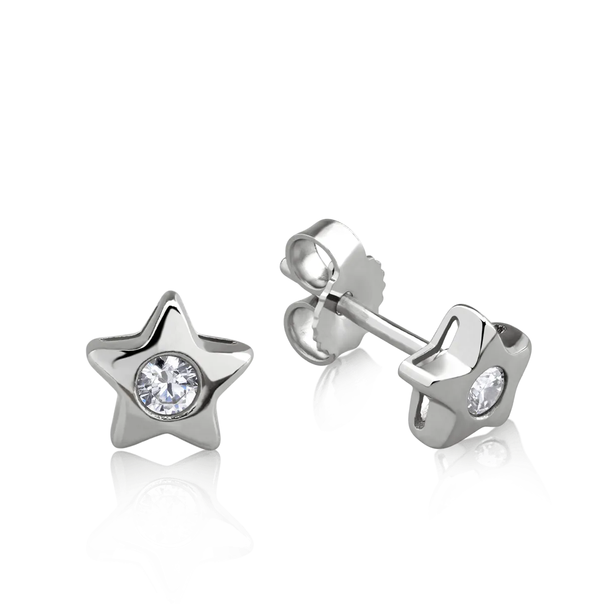 Kolczyki z białego 14K złota