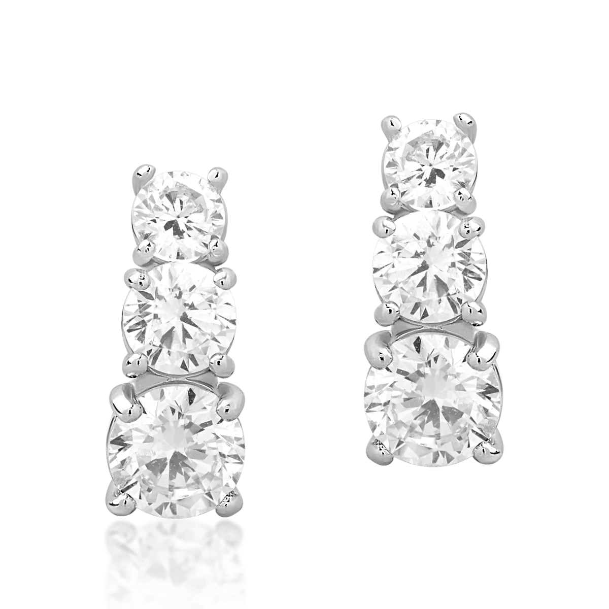 14K white gold earrings