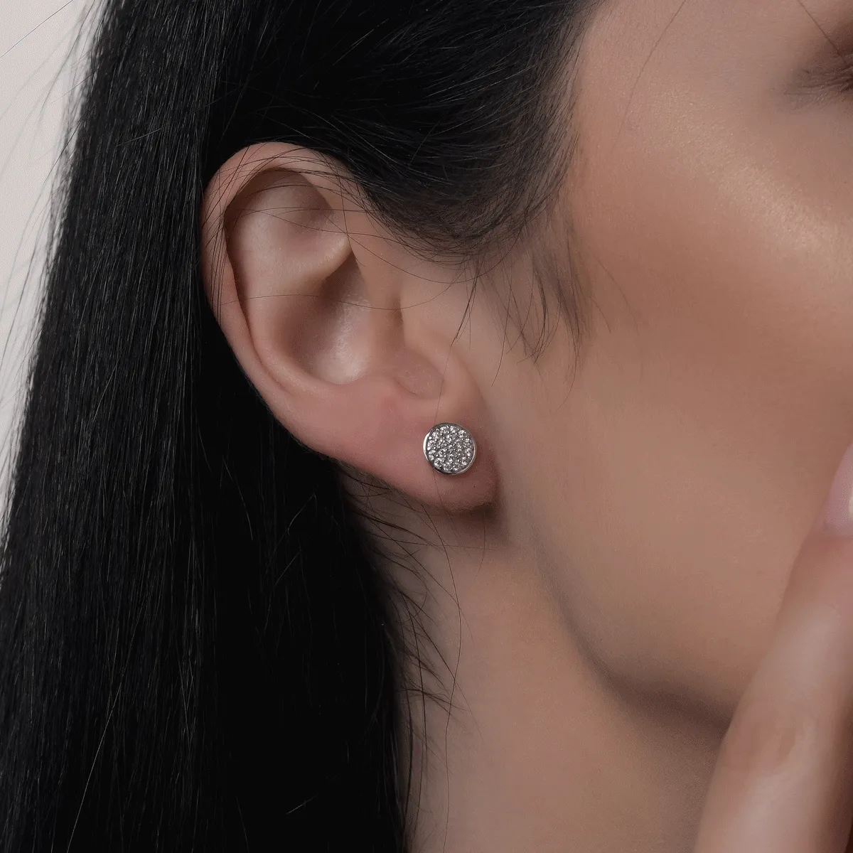 Kolczyki z białego złota 14K