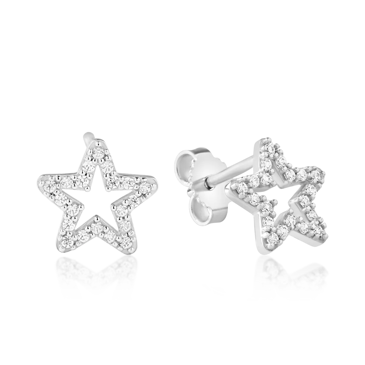 Обеци от бяло злато 14К