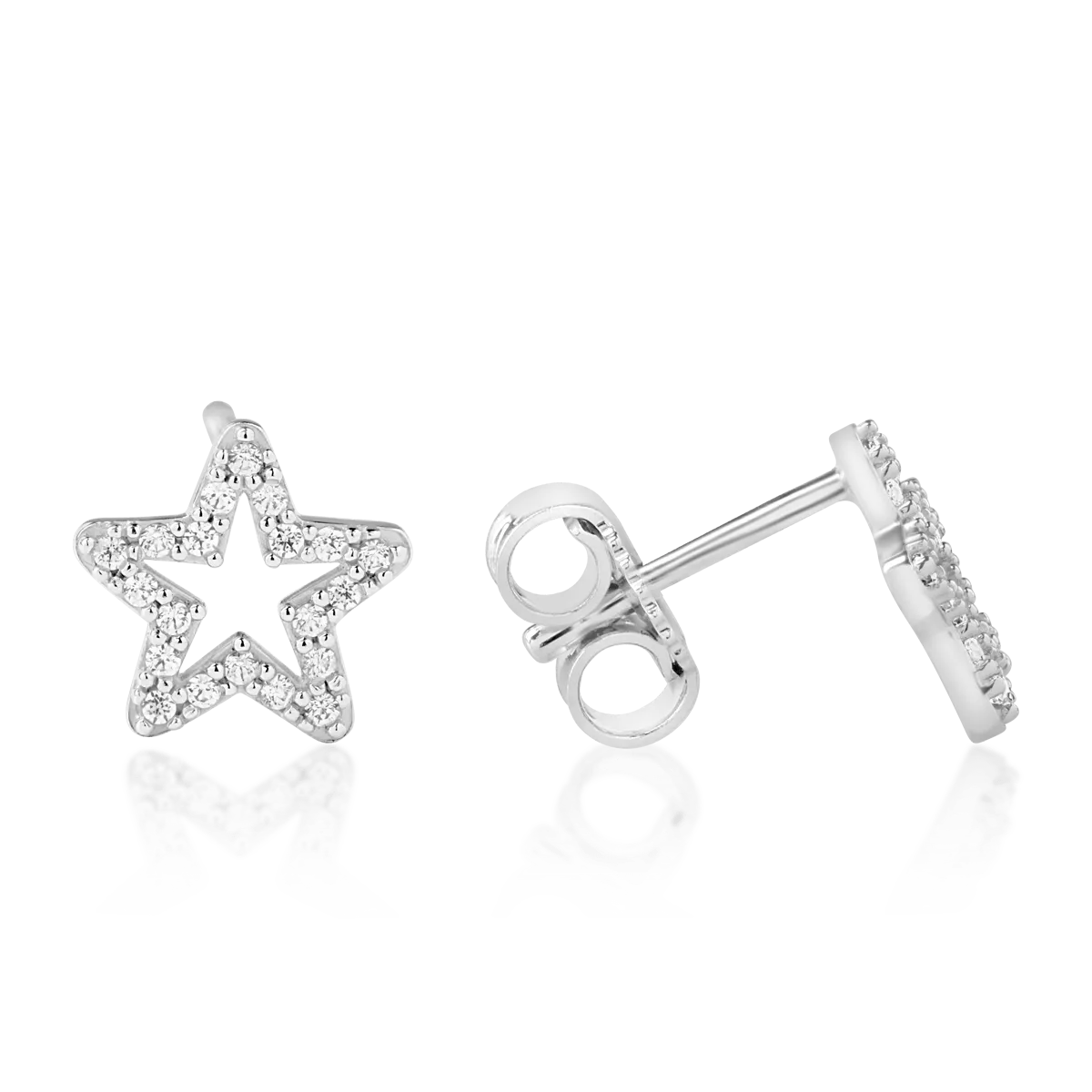 Обеци от бяло злато 14К