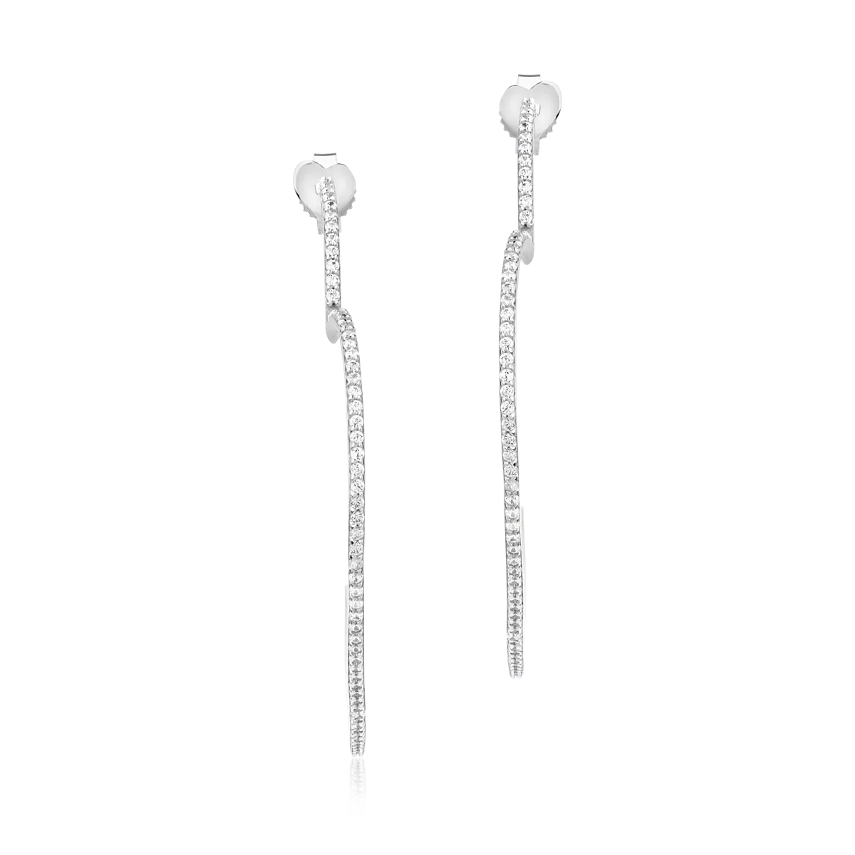 Cercei din aur alb de 14K-1590