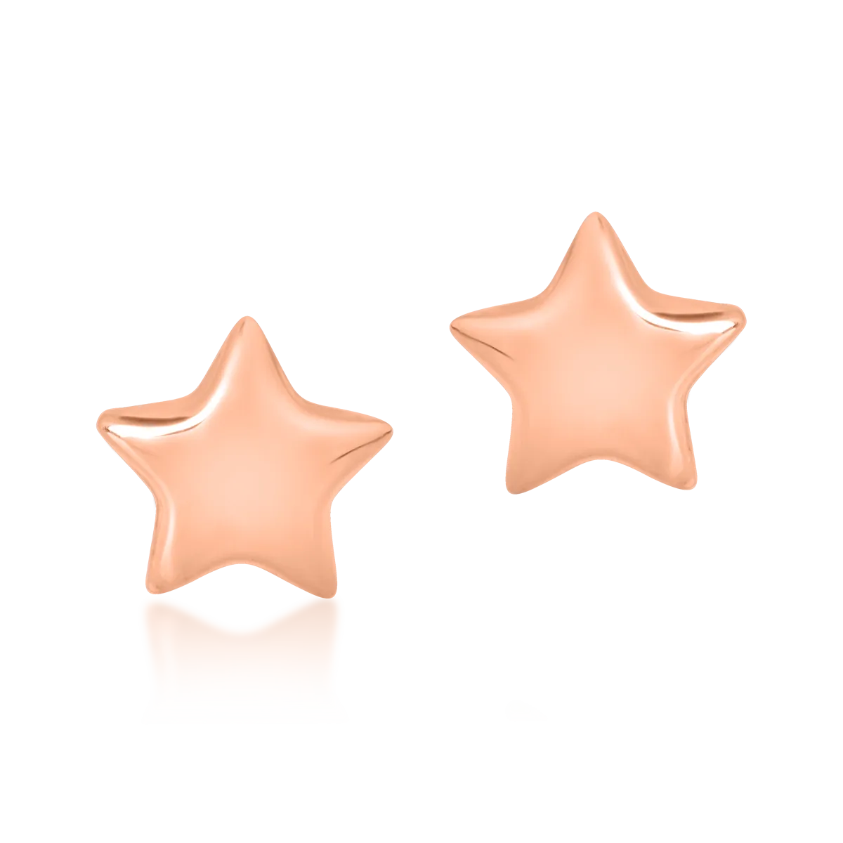 Детски обеци със звезди от 14К розово злато