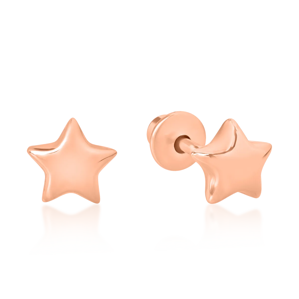 14K rose gold children earrings with stars