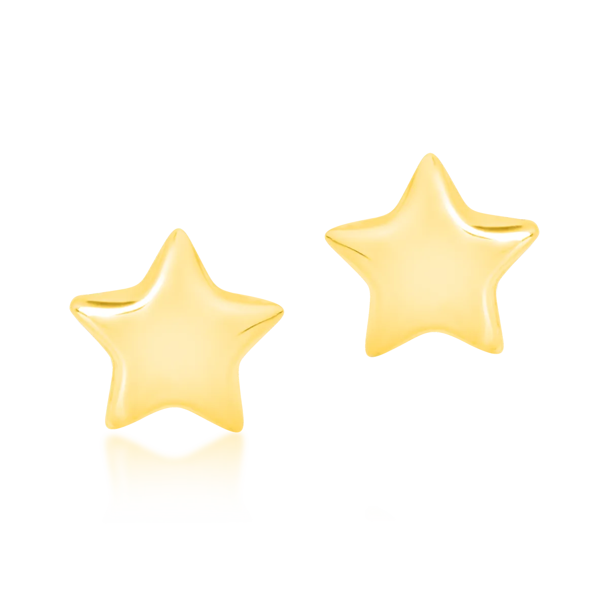 Kolczyki dziecięce z żółtego 14K złota z gwiazdkami