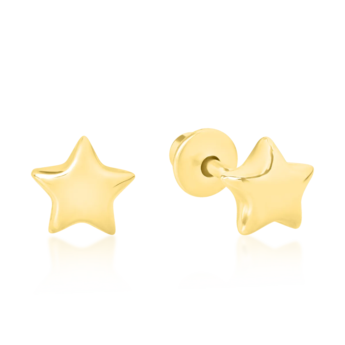 Детски обеци със звезди от 14К жълто злато